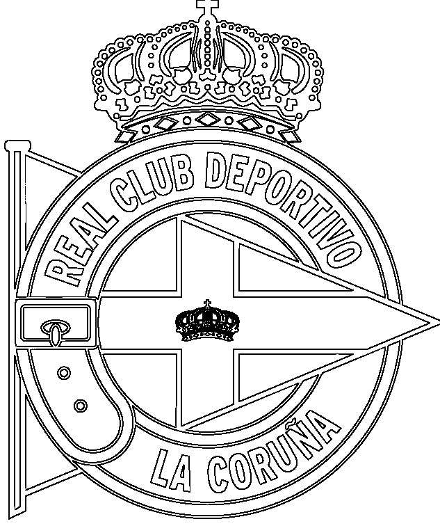 escudo Deportivo de la Coruña para colorear