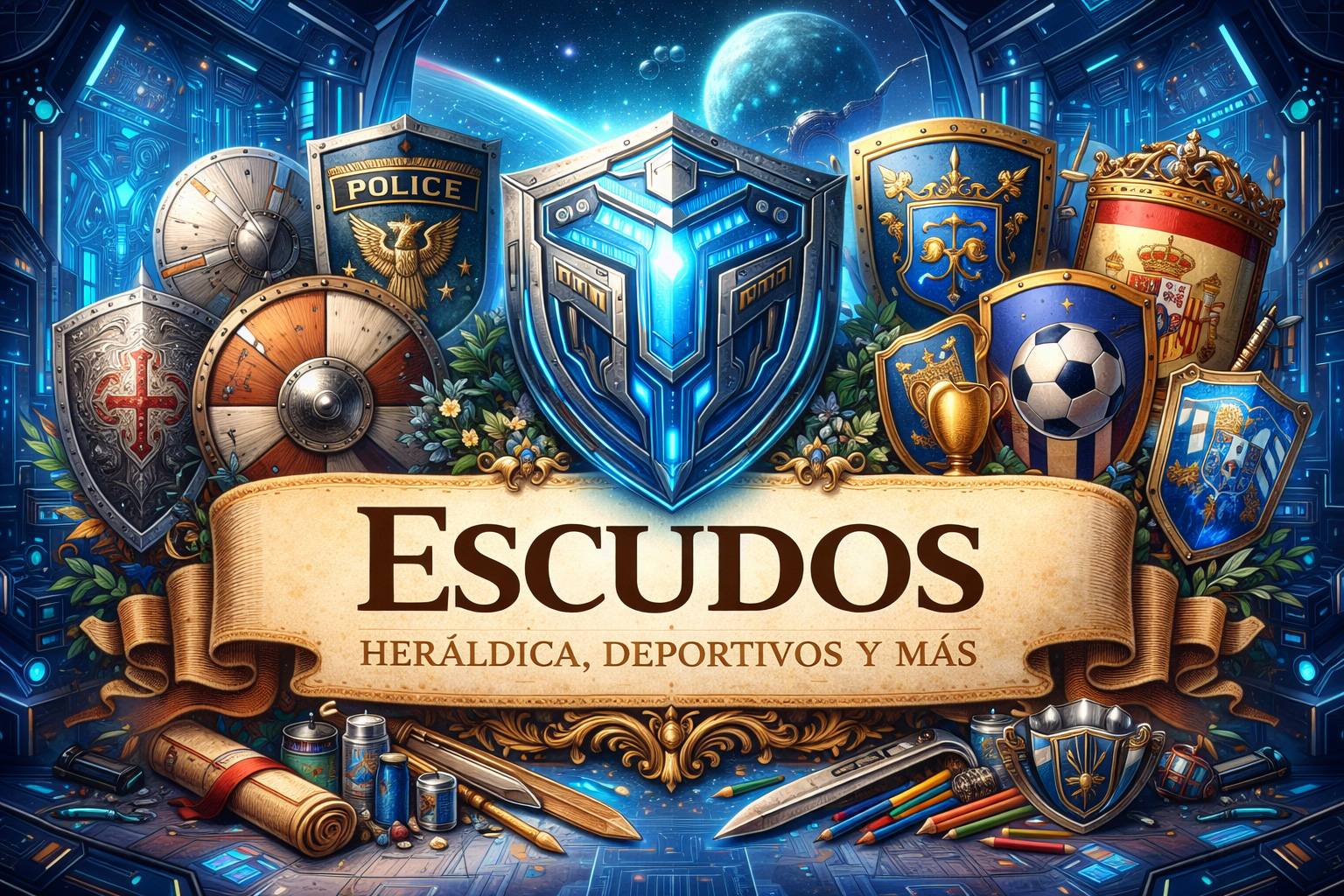 Tipos de escudos: heráldicos, deportivos, institucionales y medievales