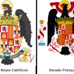 Diferencias entre el escudo de los Reyes Católicos y el escudo franquista (explicación completa) Diferencias entre el escudo de los Reyes Católicos y el escudo franquista comparación visual