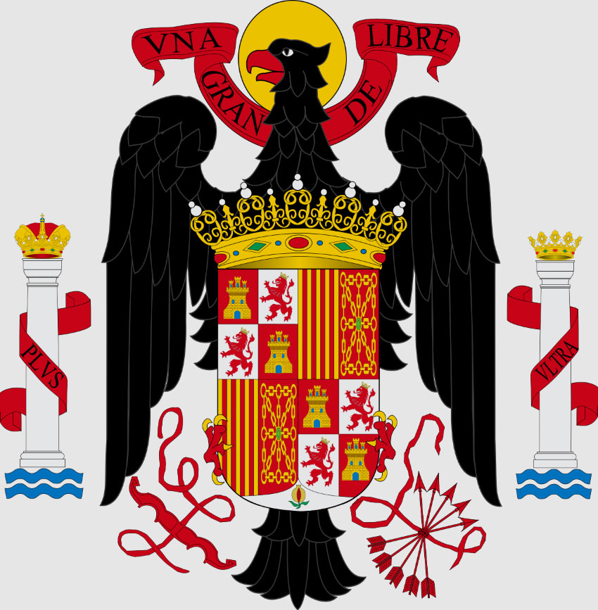 Escudo franquista con águila de San Juan durante la dictadura de Franco
